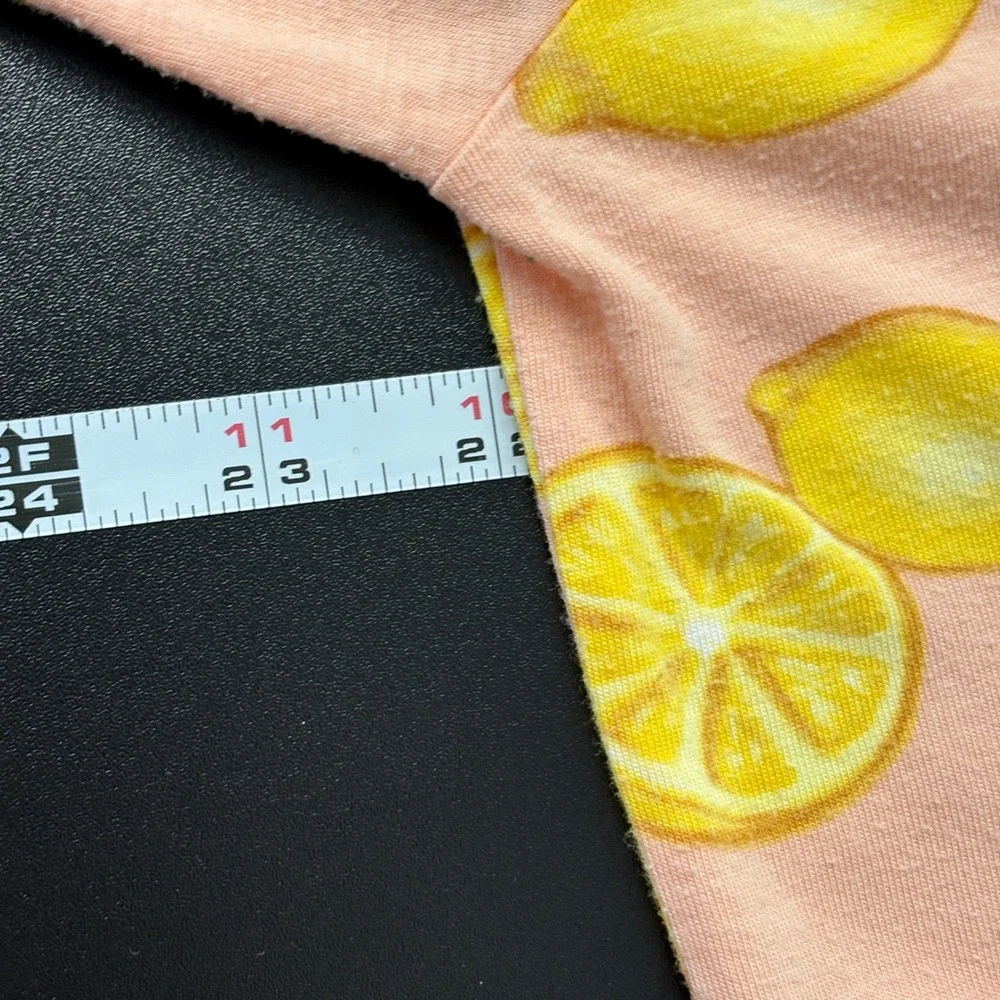 The Cat's Pajamas‎ Women Nightshirt Size M Pink Lemon Print Pima Cotton Modal